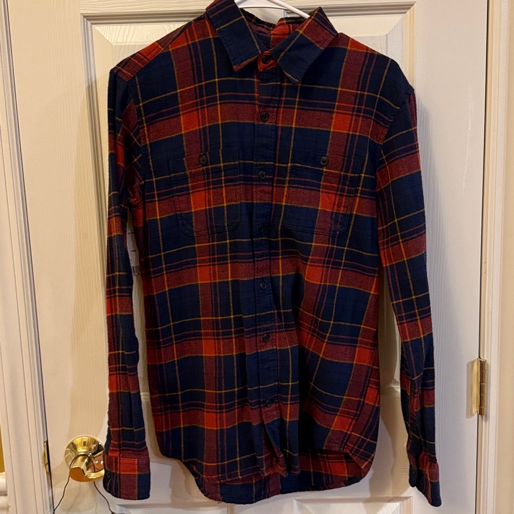 GAP Kids Red and Blue Plaid Button Down Shirt